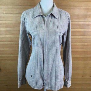 Franco Feruzzi  Button Cuff Zip Up Shirt